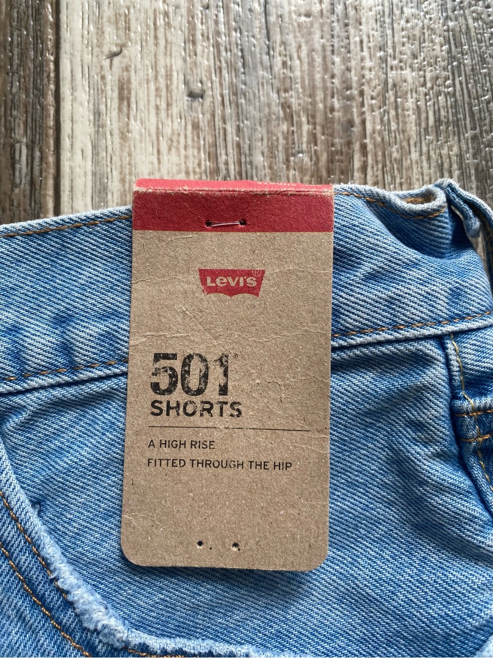 Levi's Light Blue Distressed Denim Cutoff Shorts - 501 - Picture 3 of 5